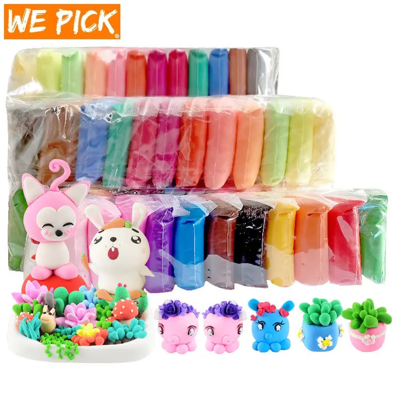 

12/24/36 Colors Light Soft Clay DIY Toys Children Educational Air Dry Polymer Plasticine Safe Colorful Light Kid Gift Play Dough