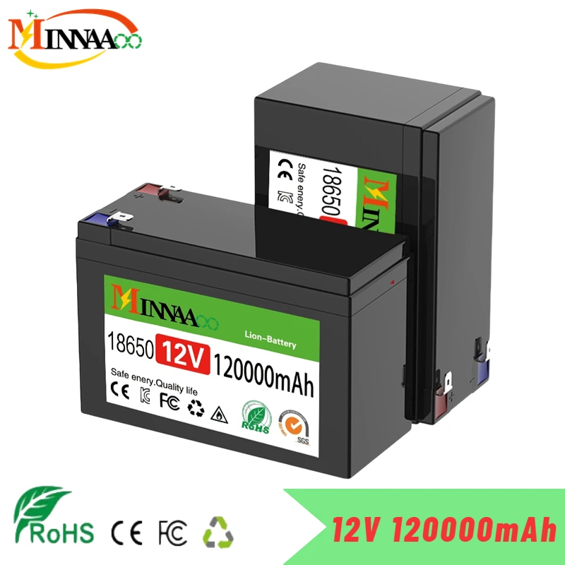 

New 12V 45Ah 50Ah 100Ah 120Ah lithium Battery Pack Lithium Iron Phosphate Batteries Built-in BMS For Solar Boat+12.6V Charger