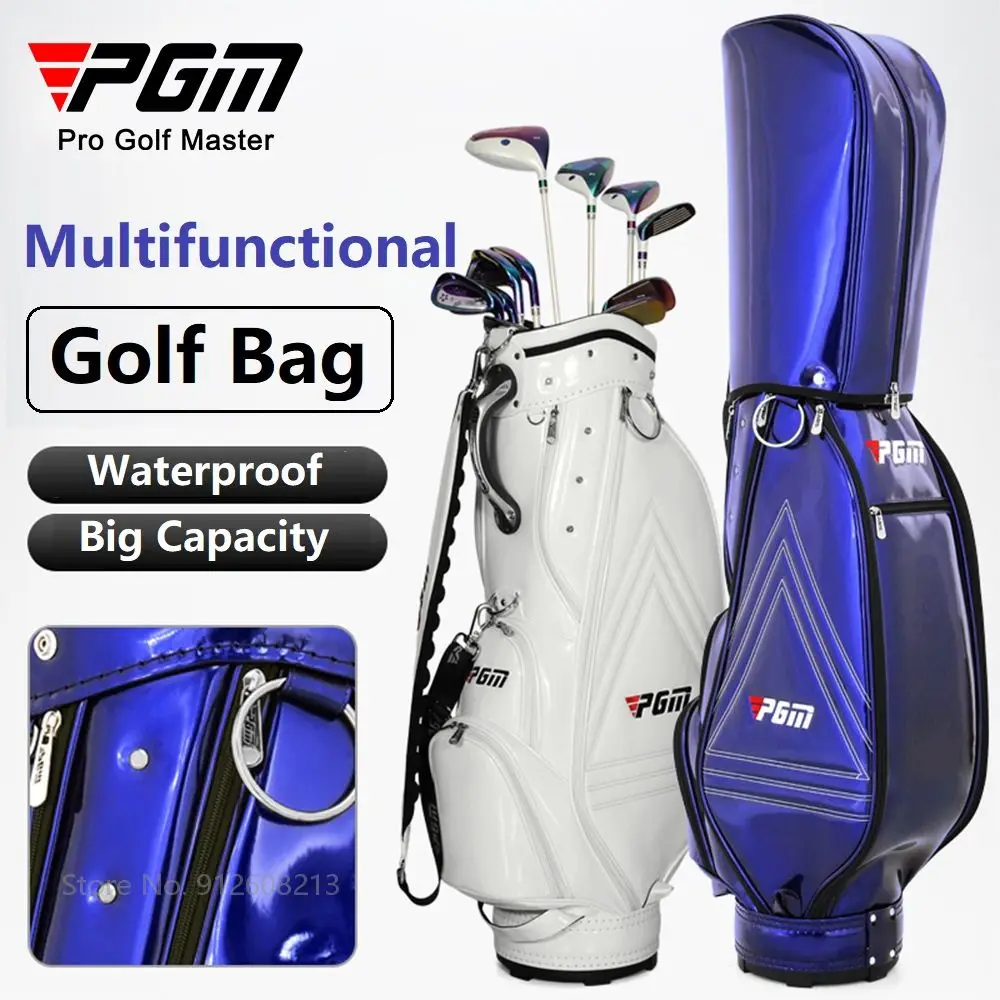Standard Bag High Capacity Golf Stand Bag Multi-function Pu Leather Golfing Ball Bags Can Hold 13-14 Clubs