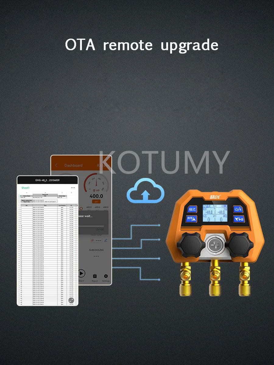 Цифровой двойной манометр электронный коллекторный прибор холодильное