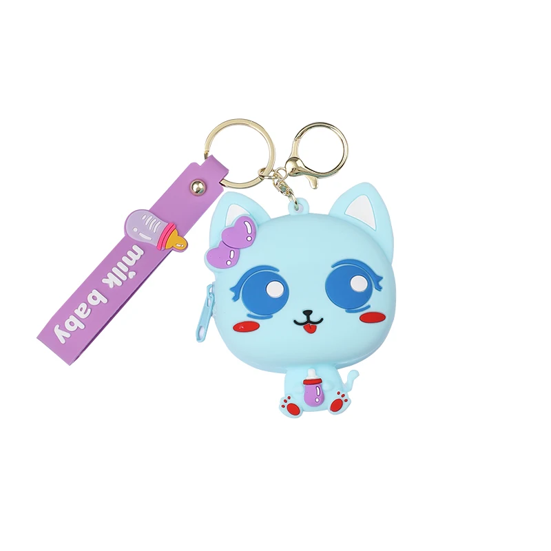 

Children's Coin Purse Keychain Pendant Silicone Cute Beautiful Girl Key Bag Storage Bag Cartoon Coin Purse Pendant