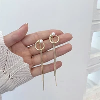 long tassel pearl earrings female jewelry pendant earrings silver 2021 fashion pendant ladies earring jewelry girls party gift
