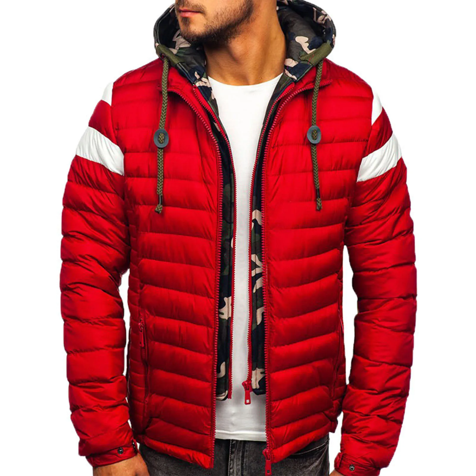 Fabulous Male Jacket Contrast Colors Thick Warm Male Jacket  Down Coat  Winter Down Coat
