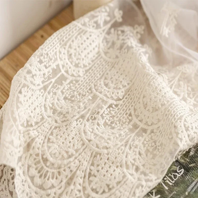 Мягкая кружевная ткань с вышивкой из органзы сетчатая для одежды ручная работа