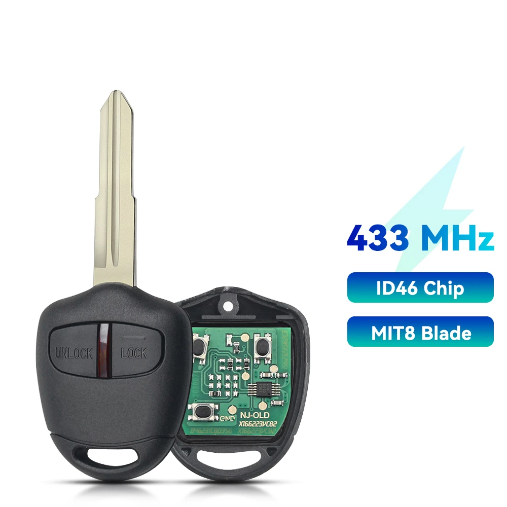 

Keyyou Mit8 Mit11 Blade Id46 Ключ Дистанционного Управления 433 Мгц 2 Кнопки