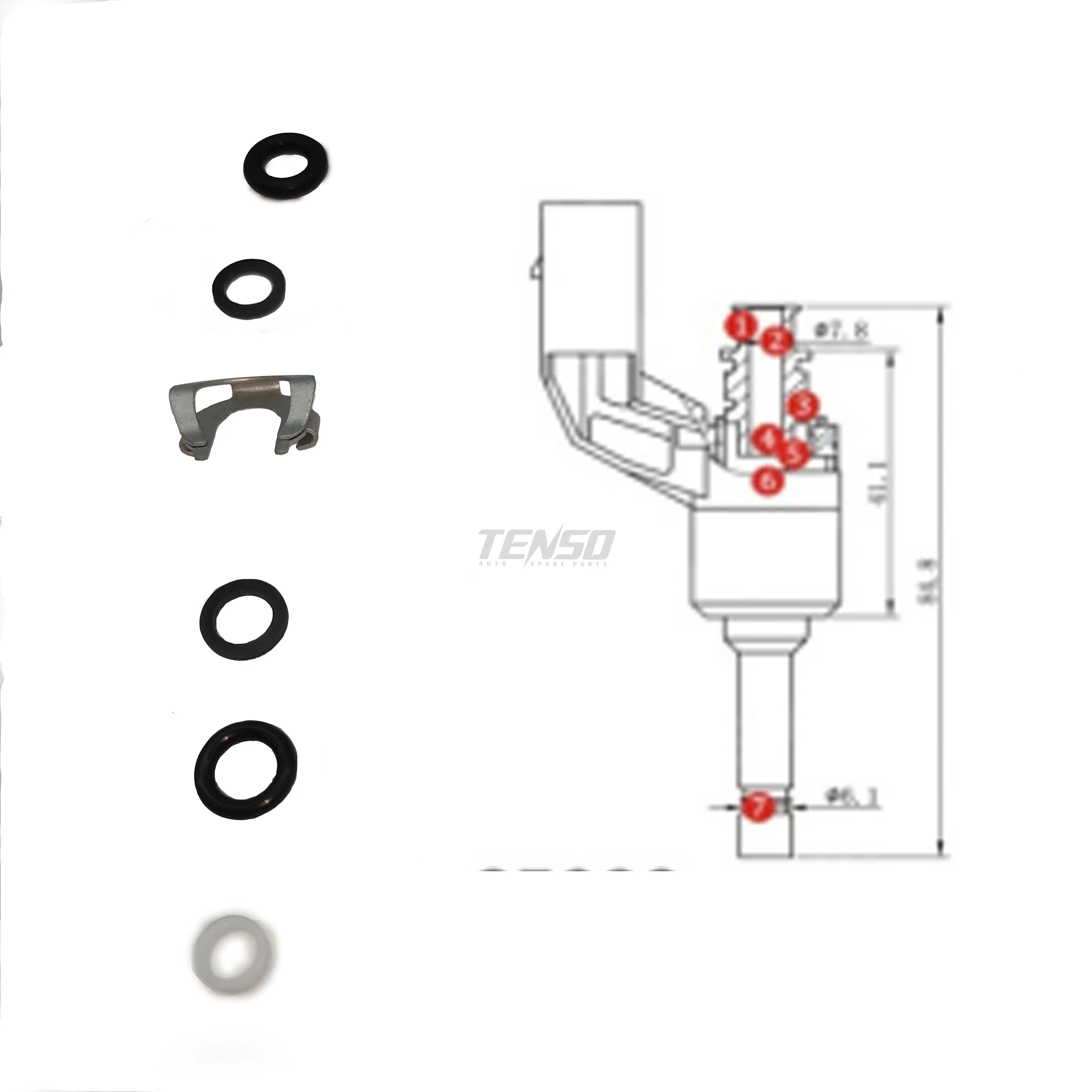 

GDI ремонтные наборы деталей топливной форсунки для 184H19 Магнети марелли Volkswagen VW TS-g5002