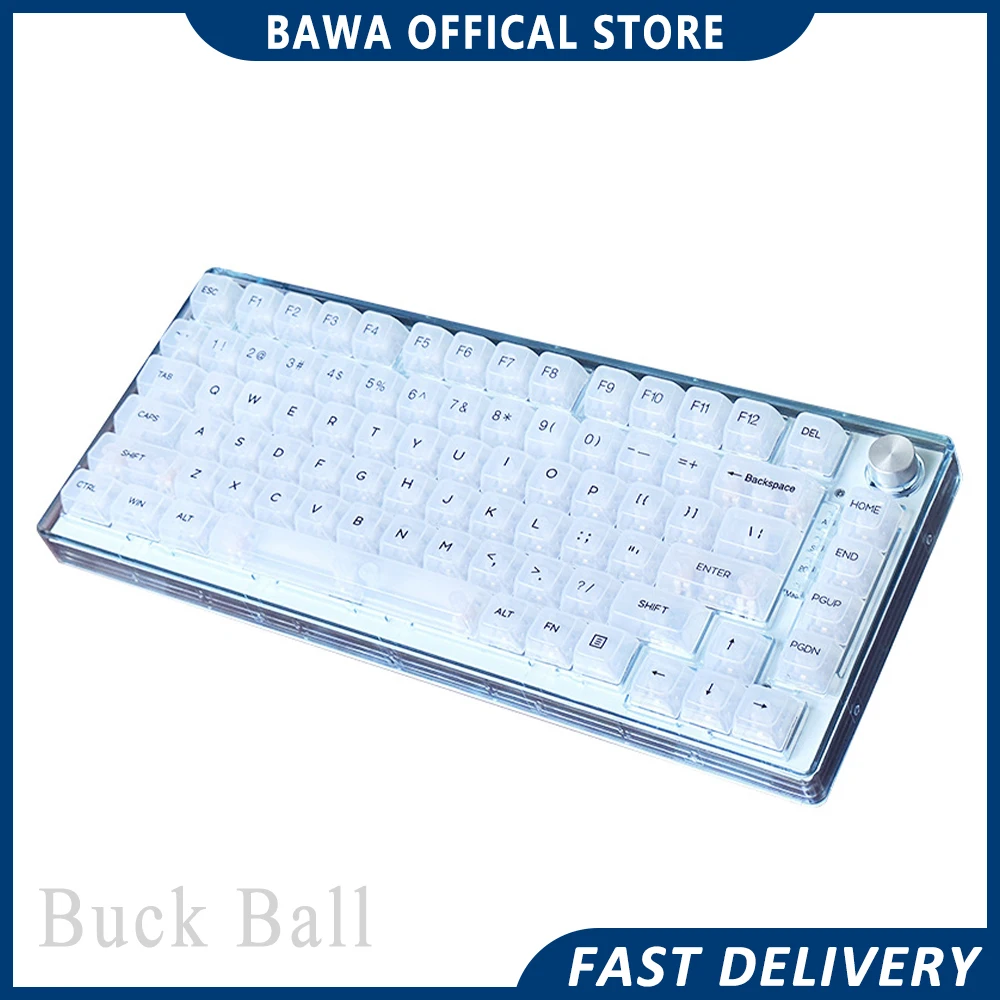 

Magic Refiner Mk32 Tri Mode Keyboard 82 Keys Transparent Keyboard Bluetooth Wireless 2.4g Wired Gamer For Computer Pc Man Gifts