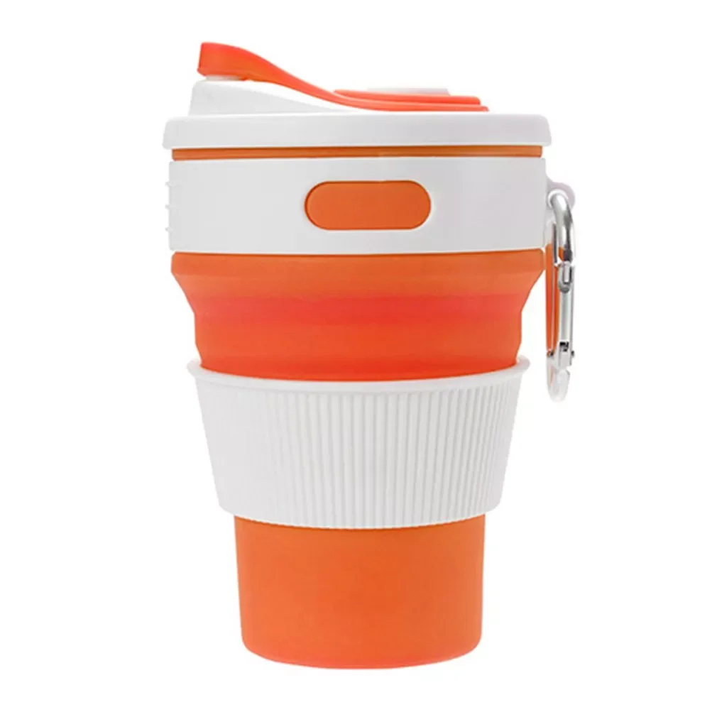 

2022New Silicone Cup With Carabiner Portable Telescopic Drinking Collapsible Coffee Cup Multi-function Foldable Mug For Travel