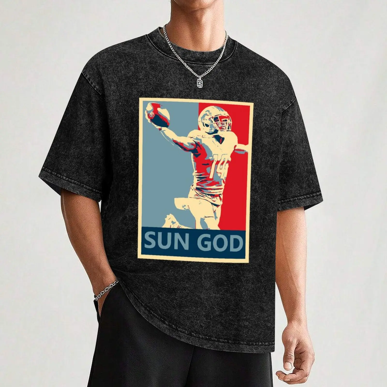 Футболка Amon sport Ra St. Brown Lions Sun God Campaign с графическим рисунком футболка большого