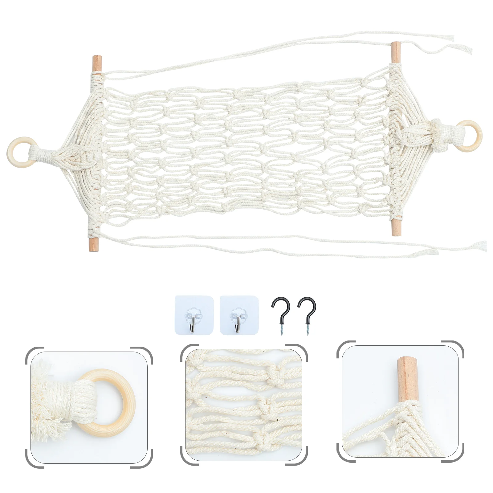 

1 Set Macrame Fruit and Vegetable Hammock Bohemian Hanging Fruit Hammock Under Cabinet Fruit and Veggie Hammock for Kitchen