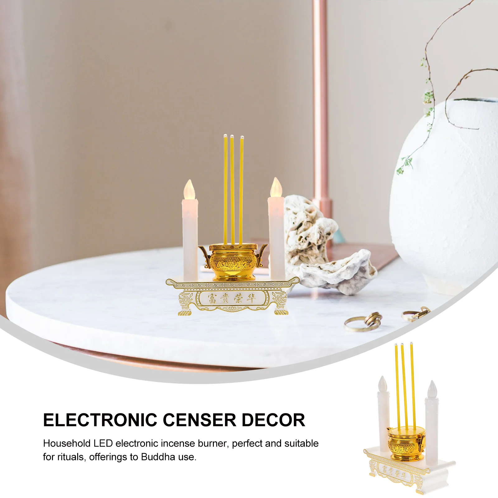 

Buddhist Chinese Altar Led Supplies Retro Light Decor Lamp Holder Temple Shui Offering Feng Thai Accessories Vintage Home