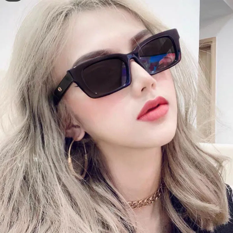 

Yuumi 1996 Sunglasses For Women Mens Black Eyewear Cat eye MGlasses Spy Fashion Oversized Luxury Designer Brand Jennie Korea