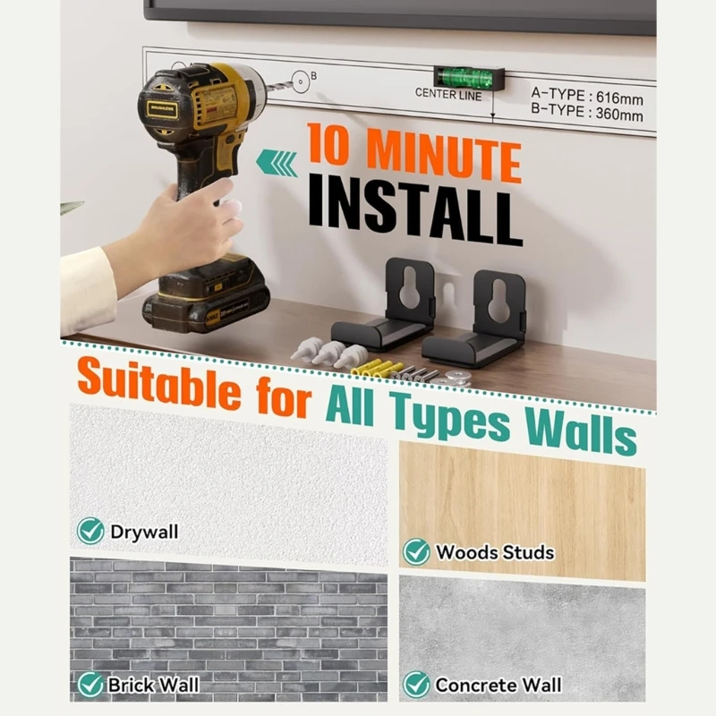 Прочность Настенные крепления для динамиков Подставка больших звуковых баров