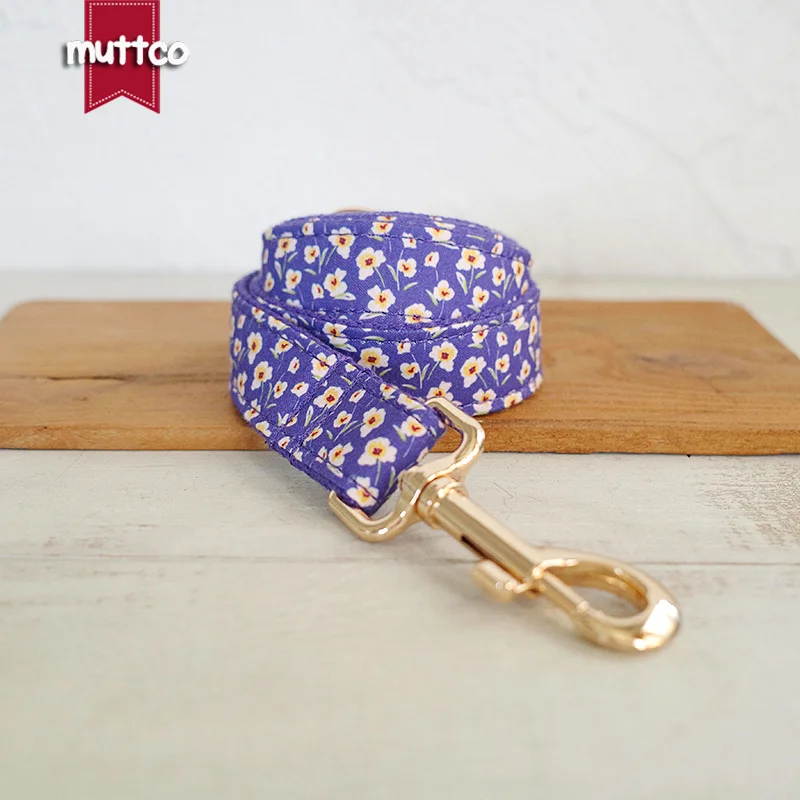 MUTTCO этот фиолетовый ошейник с цветочным принтом для домашних животных LADY BLUE FAIRY