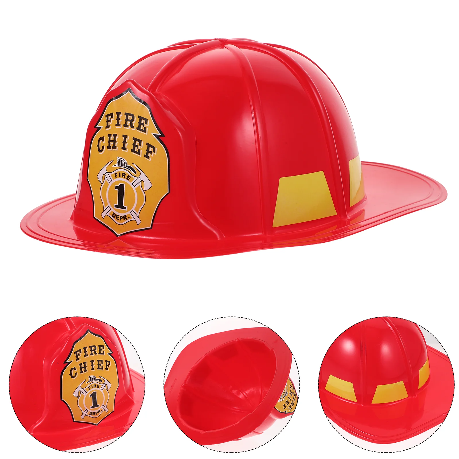 

Firefighter Hat Fireman Party Dress Up Hat Pretend Chief Hat Halloween Party Role Play - Red