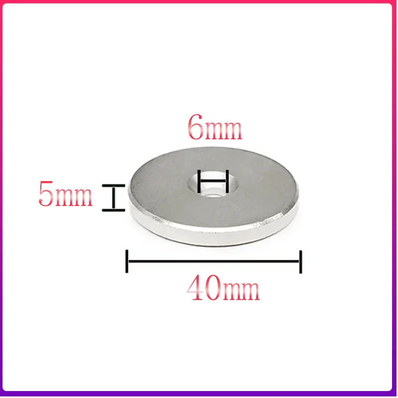 

1/2/5/10/15/20PCS 40x5-6 mm Neodymium Disc Magnets 40*5 mm Hole 6mm Countersunk Round Strong Magnet 40x5-6mm 40*5-6 mm 40x5