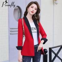 womens suits blazers peonfly spring slim women formal office work single button notched patchwork