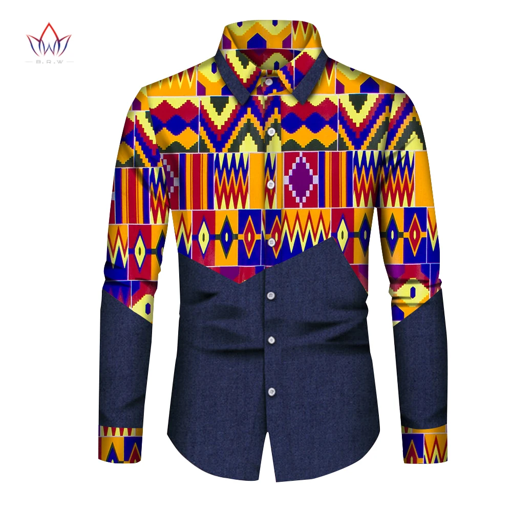 

New Men African Print Clothes Rich Bazin Dashiki Long Sleeve T-shirt Traditional 2021 Fashion Style Adult Blouse Clothing N1032