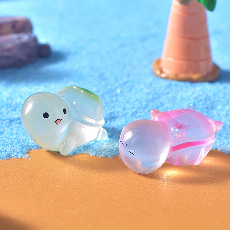 Мультяшные милые светящиеся маленькие черепахи украшения миниатюрные фигурки