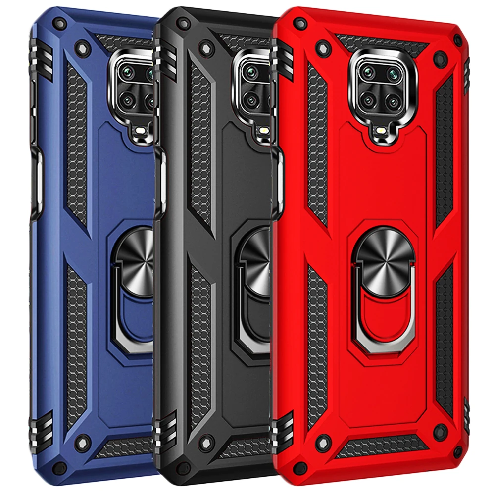 

Shockproof Armor Magnetic Metal Ring Cover For Xiaomi Redmi Note 8 9 10 11 Pro 8T 9S 10S 11S 10A 10C 9A 9T 9C Poco X3 NFC Case