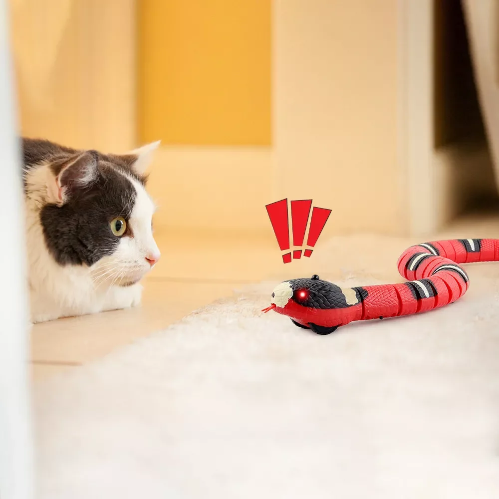 

Automatic Cat Toys Interactive Smart Sensing Snake TeaseToys for Cats USB Charging Cat Accessories for Pet Cats Indoor Play Toy