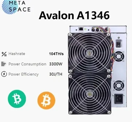 Avalon 04W BTC Miner Asic A1346 110/s 107T 3300T Bitcoin Better than A1246 A1166 pro