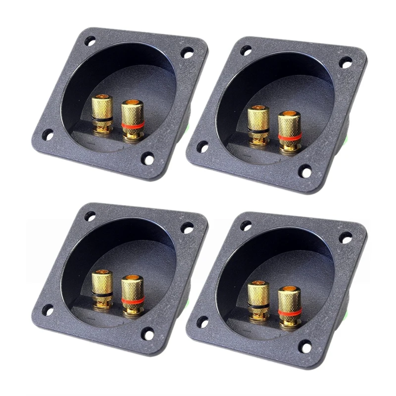 

DIY Home Car Stereo Screw Cup Connectors Subwoofer Plugs 2-Way Speaker Box Terminal Binding Post, 4 Pcs Black