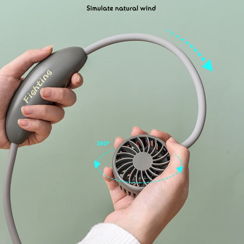 

Creative Triangle Hanging Neck Fan Portable USB Charging Small Air Cooler Multipurpose Creative Summer Cooling Tool for Home