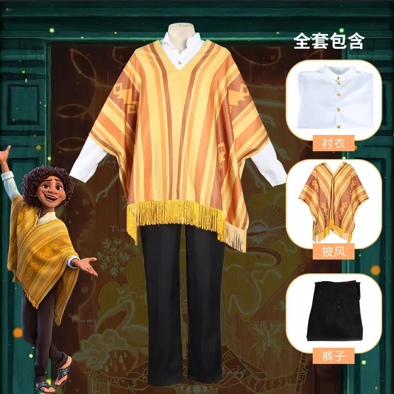 

Encanto Camilo Madrigal Cosplay Costume Wig Men Boy Camilo Cosplay Shirt Cloak Full Suit Adult Kids Halloween Party Outfits