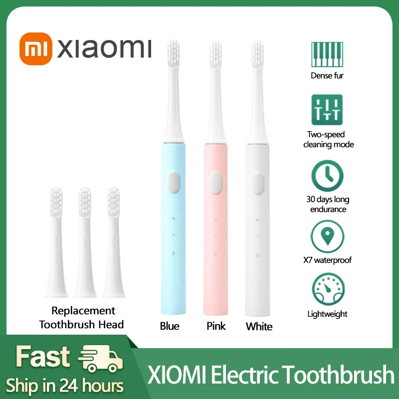 

XIAOMI Mijia Ультразвуковая электрическая зубная щетка T100, перезаряжаемая умная зубная щетка, Беспроводная Автоматическая, насадка для зубной щетки IPX7, водонепроницаемая