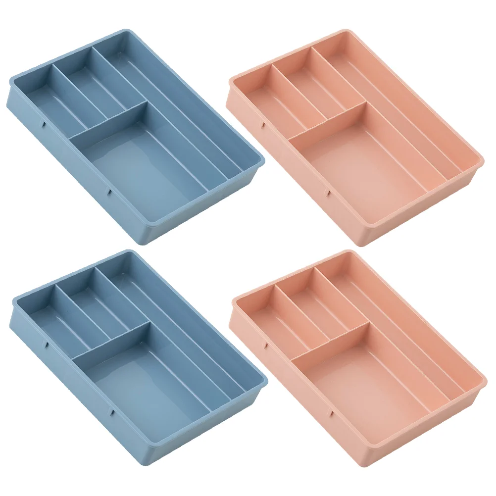 

Four Grid Storage Box Bathroom Drawer Organizers Desk Makeup Plastic Trays Vanity