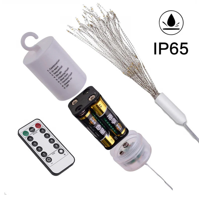 

Dandelion Fairy Lights Eight-function LED String Waterproof Remote Control Explosion Light Post Firework Copper Wire String