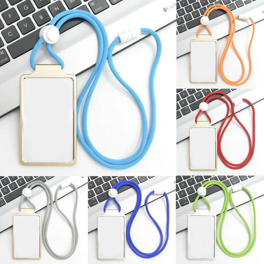 

Aluminum alloy Card Cover Ultra-thin Card Sleeve with hanging rope Name ID Card Card Protective Case Business Office Supplies