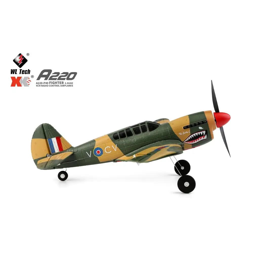 XK A220 P40 4Ch 384 Wingspan 6G/3D Modle Stunt RC Plane Six Axis Stability Remote Control Airplane Electric Aircraft Outdoor Toy enlarge