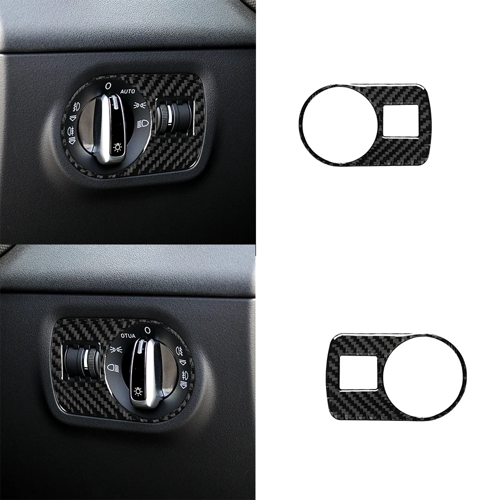 Углеродное волокно кнопка переключения фар автомобиля рамка накладка