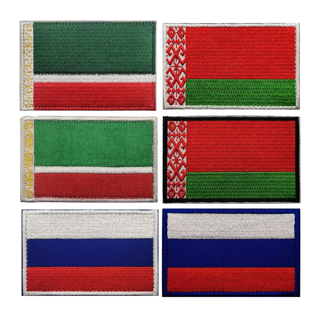 

Belarus Russia Chechnya Flag Embroidered Patch Hook Loop Badge Army for Clothes Military Tactical Patch Backpack Stickers