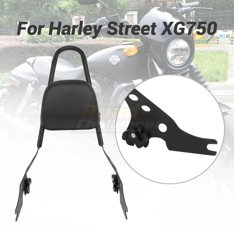 

Black Detachable Passenger Backrest Sissy Bar Luggage Rack For Harley Street 500 750 XG500 XG750 2015-2021