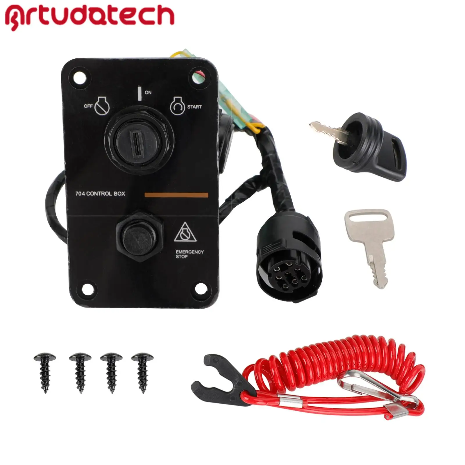 Artudatech Outboard  Single Engine Switch Panel fit for Yamaha 2-stroke / 4-stroke 10 Pin 704-82570-08-00 Motorboat Parts