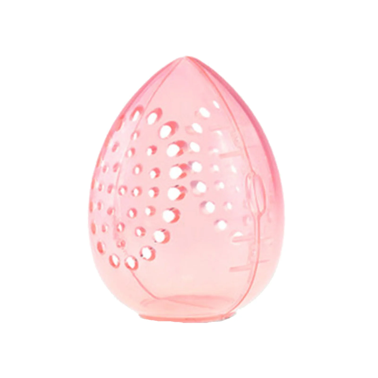 

Makeup Puff Storage Case Multi-hole Waterproof Beauty Sponge Holder Container Stand Teardrop-shaped Transparent Pink