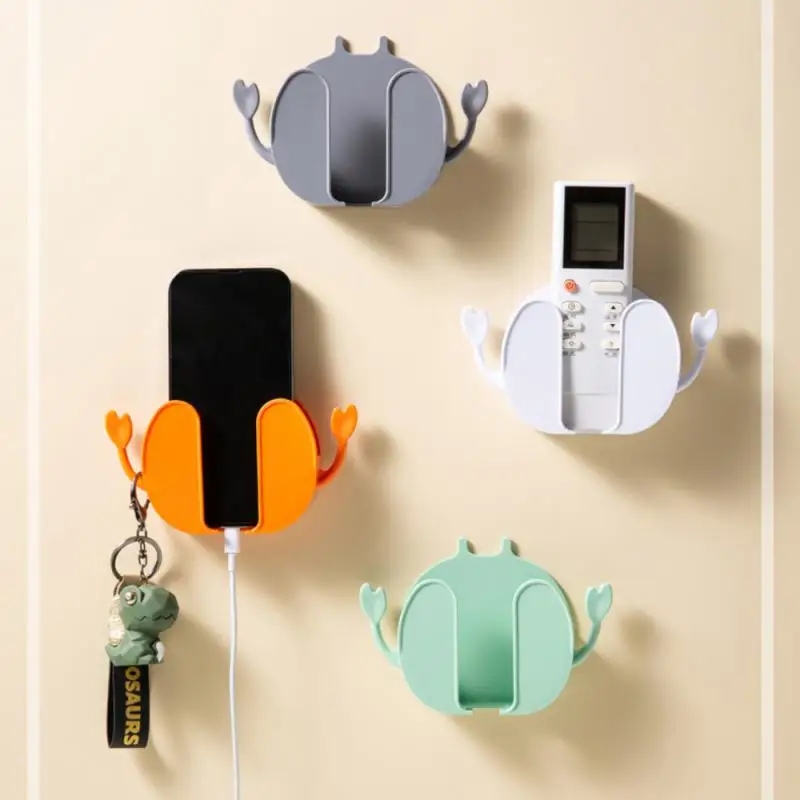 

Wall-mounted Mobile Phone Holder Creative Punch Free Rack Charging Bracket Multifunctional Storage Box Wholesale 1pcs