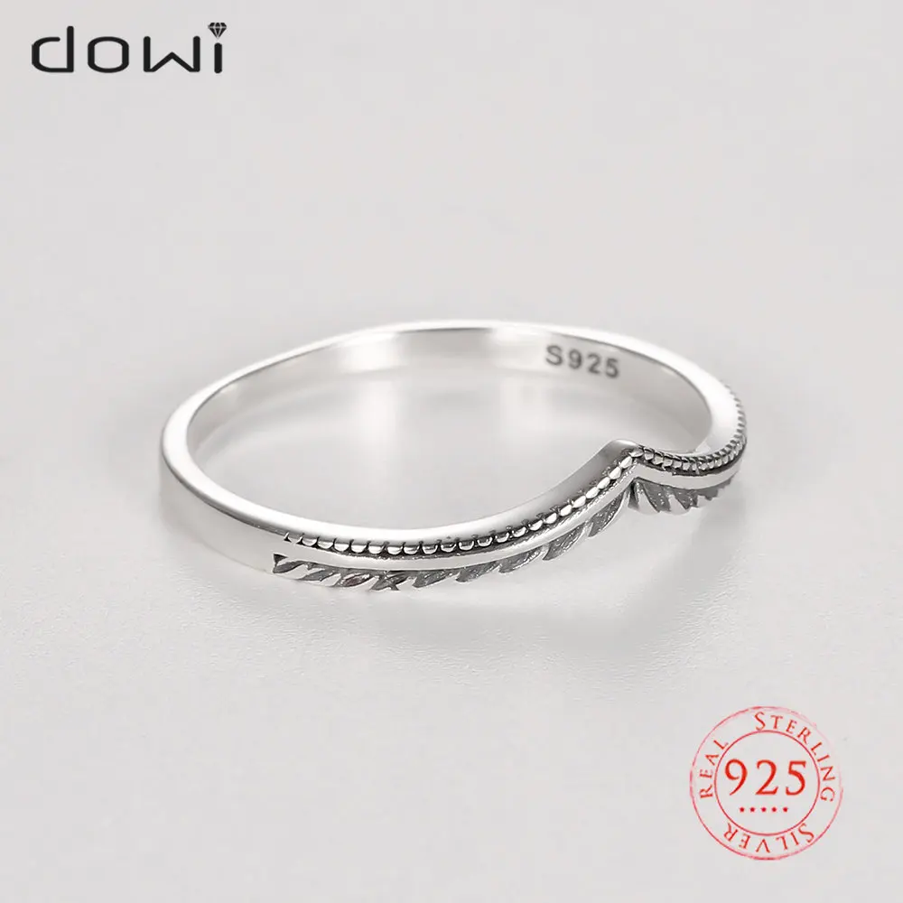 

S925 Sterling Silver V Shape Vines Finger Rings for Women Retro Engagement Wedding Jewelry Fashion Accessories Gifts 2021