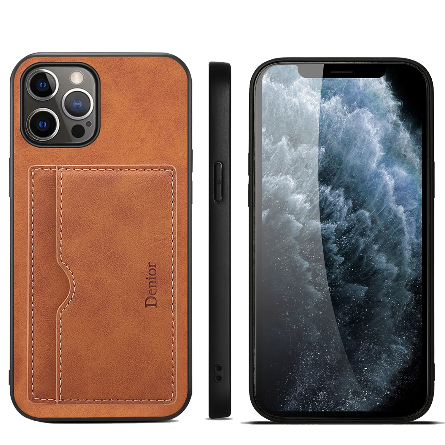 Fashion Pu Leather Cover For Iphone 14 Pro Max Back Case For Iphone 14 13 Pro Max 12 Mini Card Slot Kickstand Holder Phone Case