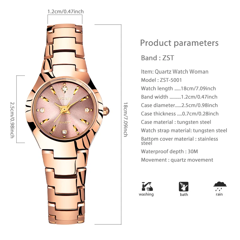 Luxury Women Watch Golden Tungsten Steel Original Chic Female Wrist Quartz Clock Fashion Waterproof Lady Wristwatch Brands 2023