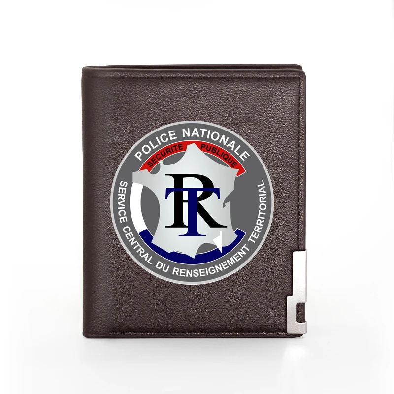 police nationale sécurité publique printing leather wallet men women billfold slim credit cardid holders inserts short purses free global s