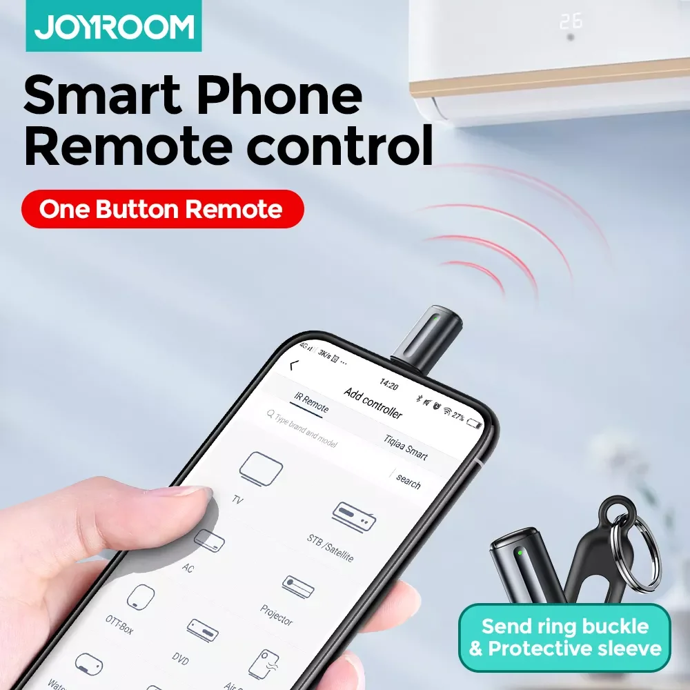 

Joyroom Phone Infrared Transmitter For TV Box Air Conditioner Remote Control App Mini Adapter For Smartphone iPhone Micro Type-C