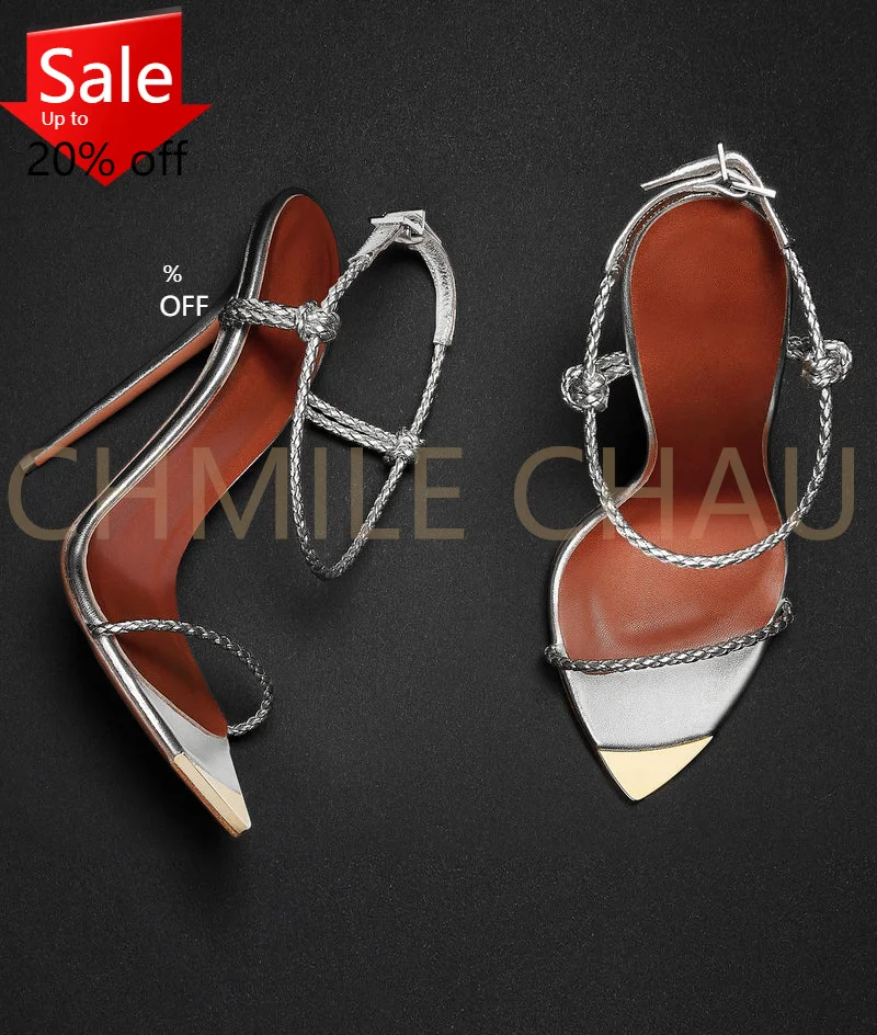 

CHMILE CHAU Women Stiletto Thin High Heel Buckle Ankle Strap Sandal Sexy Party Dress Shoe Big Size Lady Tacones Mujer 28-CHC-30