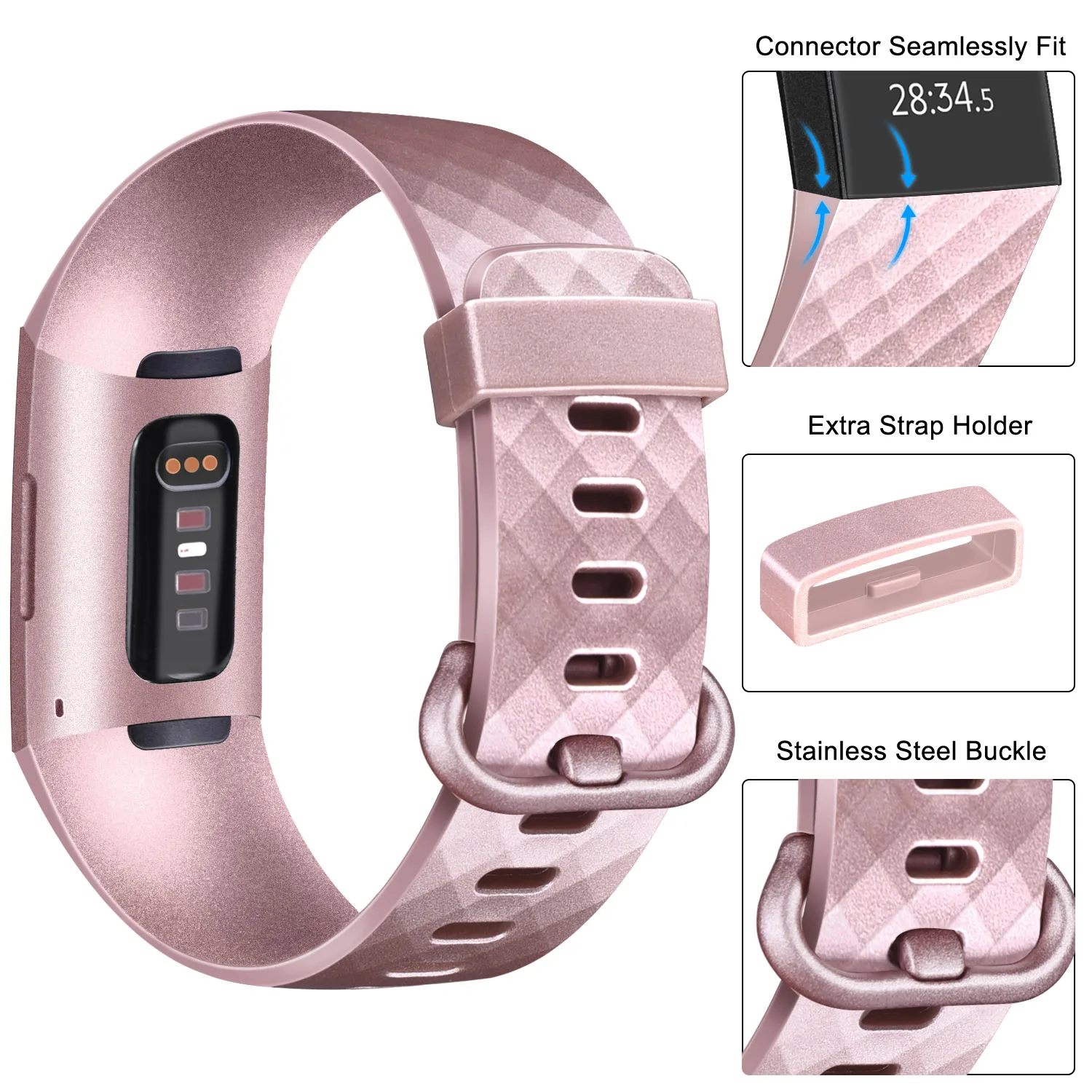 Ремешок для Fitbit Charge 4 3 se мягкий сменный Браслет из ТПУ наручных часов аксессуары -