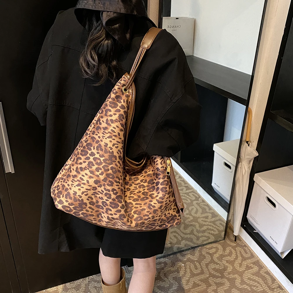 Женская сумка через плечо из искусственной кожи с леопардовым принтом