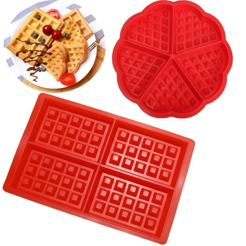 

2 Type Silicone Waffle Mold Square Round Shaped Cake Waffle Baking Mould Muffin Chocolate Bread Bakeware Pans Kitchen Supplies