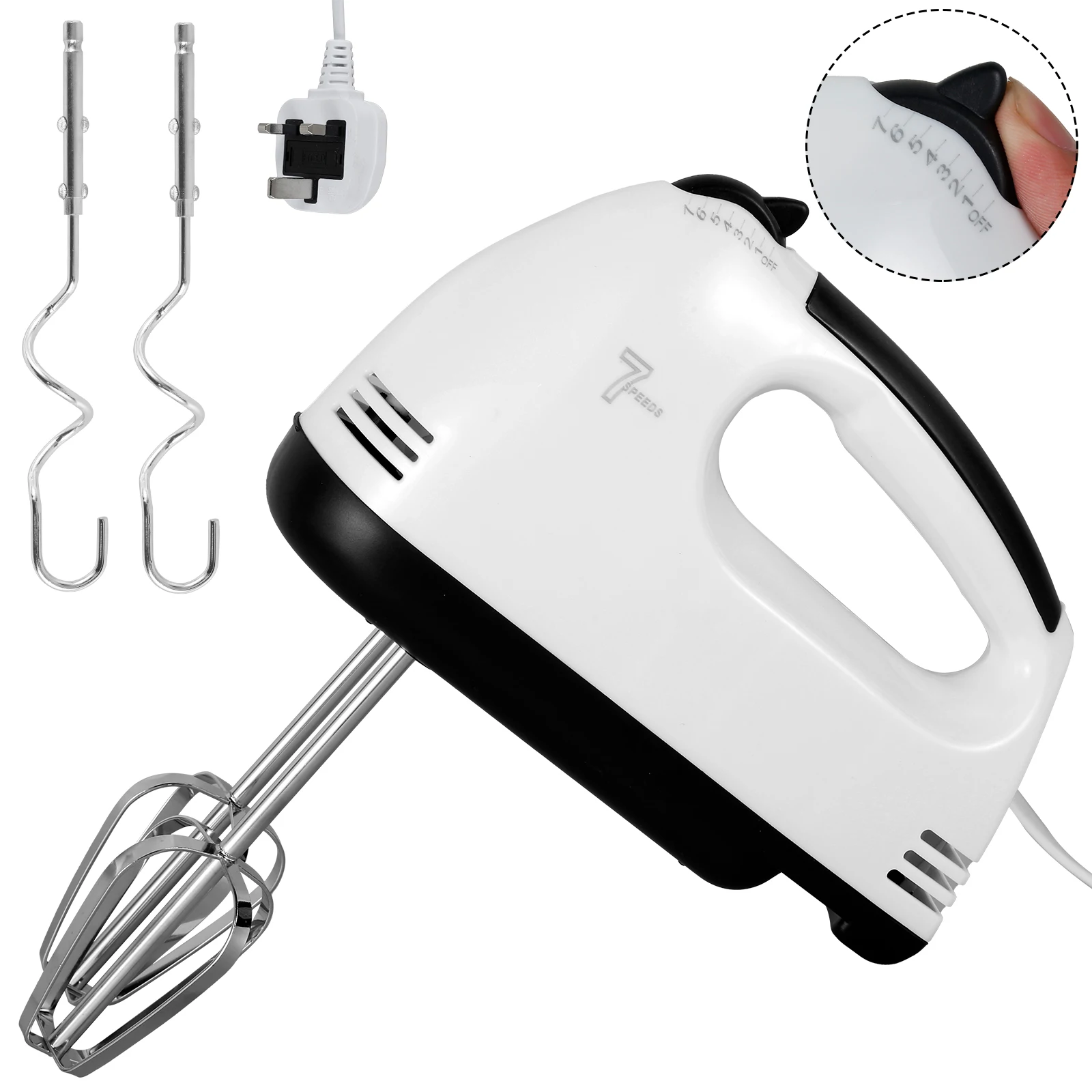 

Electric Hand Mixer 7 Modes Hand Mixer Blender Portable Whisk Hand Mixer Detachable Cake Mixer Blender Compact Handheld Egg